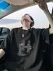 Camiseta de Manga Curta com Estampa American Graffiti para Homens Verão 2026 Nova Streetwear Solta Casual Algodão Puro Meia-Manga