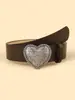 Nuevo Cinturón con Hebilla Retro en Forma de Corazón para Mujer, Cinturón Ancho Versátil Estilo Coreano, Accesorios de Vestir, Venta al por Mayor desde la Fábrica de Origen