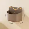 Caixa de armazenamento fofa de urso de desenho animado montada na parede para cozinha, armazenamento na parede sem furar para cebolas, gengibre, alho e cesta de pendurar lateral para geladeira