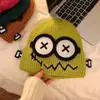 Gorro de lana de robot divertido defectuoso para mujer, cálido y lindo para otoño e invierno, gorro de punto versátil para parejas, gorro de orejera de dibujos animados