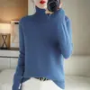 Diseño de nicho con manga raglán de manga larga, hombros descubiertos, alto estilo otoño-invierno, con cuello, camisa base, nuevo top de capa interior