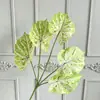 Filme 3D cinco garfos taro folha simulação planta verde folha verde planta parede paisagismo janela macia projeto decoração de casamento flor
