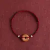 Pulsera Tejida de Cordón Rojo con Hebilla de Seguridad de Madera de Melocotonero Viejo de la Montaña Putuo para Hombres y Mujeres, Amuleto para el Año de Nacimiento, Pulsera Calmante y de Buena Suerte