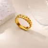 Anel Cruzado Novo em Aço Inoxidável Banhado a Ouro 18K com Zircônia Colorida para Mulheres, Versátil, Simples e Elegante, Anel Usado