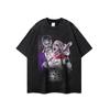 Camiseta estilo americano de alta qualidade, vintage, retrô, estampada, lavável, manga comprida, masculina e feminina, retrô, base solta, top moderno