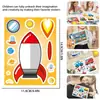 8 Pegatinas de Rompecabezas de Dibujos Animados de Vehículos de Ingeniería Pegatinas para la Cara Manual de Niños Rompecabezas DIY Pegatinas Impermeables