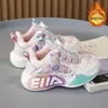 Zapatos de Baloncesto para Niños, Zapatos Deportivos para Cuatro Estaciones para Niños y Niñas, Malla Transpirable, Fricción y Sonido, Zapatos de Cuero y Terciopelo