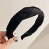 Diadema de Esponja Color Café Otoño Invierno para Mujer Estilo Coreano Uso Diario Versátil Diadema Alta para la Frente para Lavarse la Cara Atadura de Pelo Pinza para el Cabello