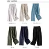 En stock: Pantalones anchos estilo japonés 2026 nuevos para mujer, nueva colección de verano, mezcla de algodón y lino, modernos, holgados, pantalones casuales de lino para estudiantes