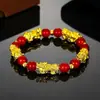 Pulsera de Oro Duro Imitación 3D 99 Conservación del Color Oro Arena Vietnamita Pulsera Valiente para Hombre Passepartout Obsidiana De Larga Data
