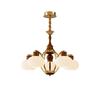 Lámpara de Araña para Sala de Estar de Estilo Francés Americano Nogal Negro Americano Vintage Medio Antiguo Restaurante de Alta Gama Lámpara de Dormitorio Flor de Frijol
