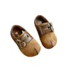 Zapatos Mary Jane Retro de Puntera Dividida Sintética para Niñas, Nuevo Estilo Primavera/Otoño, Zapatos Totalmente Cubiertos de Gamuza Mate Estilo Birkenstock para Bebés Niñas, Zapatos de Cuero