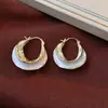 Pendientes en forma de U con pliegues retorcidos tipo gota de aceite electrochapados, simples, de moda, versátiles, para mujer, nicho, de alta gama, venta al por mayor