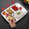 Plato de Cena para Jardín de Infancia de Acero Inoxidable 304, Plato Dividido para Comida Rápida de Comedor Escolar, Lonchera para Empleados, Plato de Cena de Cuatro Compartimentos y Cinco Compartimentos
