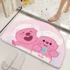 Alfombra de baño de felpa sintética, engrosada y con temática de dibujos animados para uso doméstico, adecuada para dormitorios, absorbente, resistente a las manchas y antideslizante, ideal como felpudo para la entrada del baño