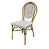 Mesa y Silla de Exterior de Fábrica Combinación Metal Mimbre Retro Silla de Comedor Francesa Interior y Exterior B&B Balcón Patio Silla Individual