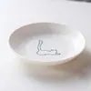 Tigela para animal de estimação com pata de gato e osso de peixe, com suporte, tigela para gato doméstica, tigela para cachorro, tigela de água de cerâmica, utensílio de comida para gato e cachorro com suporte