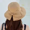 Nuevo Sombrero de Paja con Lazo para Mujer Estilo Coreano Sombrero de Sol de Verano para Viajes Sombrero de Sol para Exteriores Sombrero de Sol de Verano Todo Fósforo con Protección Solar
