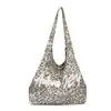 Bolsa de axila casual estilo coreano com estampa de letras de grande capacidade para mulheres, nova bolsa tote com estampa de leopardo 2026, bolsa de ombro e bolsa transversal