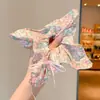Scrunchie cuadrado de bufanda floral bordada para mujer, suave goma elástica de alta elasticidad para coleta, accesorio para el cabello de alta gama