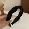 Diadema negra de intestino grueso Corea del Sur accesorios para el cabello de alta gama satén diadema plisada francesa lavar la cara parte superior craneal alta cueva para el cabello al por mayor