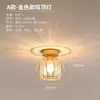 Lámpara de Techo de Cristal Transfronteriza, Redonda y Cuadrada, Luz de Pasillo de Lujo Ligero Estilo Americano, Lámpara de Hierro y Cristal Simple para Entrada de Pasillo