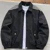 Estilo transfronterizo, chaqueta de tres rayas con cuello alto, chaqueta fina de primavera/otoño para mujer, chaqueta de béisbol de otoño estilo americano, top de principios de otoño para mujer