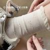 Calcetines de Verano Finos Transpirables Huecos con Lazo para Mujer Básicos Combinables de Tubo Medio de Algodón Apilados