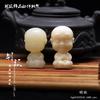 Figura de resina sintética de niño de la buena fortuna, accesorios de cuentas de Buda, cabeza de Buda de tres vías, accesorios Bodhi de diamante de luna estrella DIY