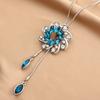 Outono e inverno Nova Moda Luz flor de luxo diamante borla cadeia suéter versátil ajustável colar longo cross-border atacado