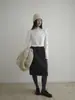 Falda Midi de Línea A de Cintura Alta Estilo Coreano Otoño/Invierno 2025 Evertrue para Mujer 93678