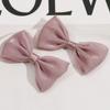 Horquilla para el pelo tejida a mano con lazo de malla de color suave de doble capa, versátil y dulce, accesorios de joyería DIY para mujer