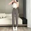 Pantalones Casuales de Seda de Hielo Verano 2024 Nueva Llegada Holgados Combinan con Todo Pantalones Deportivos Cintura Alta Caída Cortos Tipo Rábano Rectos