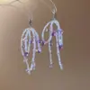 Pendientes Redondos de Flor Colorida Tejidos a Mano Pendientes Frescos de Dopamina Estilo Vacacional Pendientes de Nicho de Gama Alta