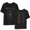 Camiseta Tour Mundial da Banda Coldplay 2025 Coldplay Mesmo Estilo Y2K Moda de Rua Europeia e Americana Manga Curta