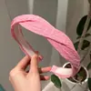 Nueva Banda para el Cabello Trenzada Fresca y Sencilla de Estilo Veraniego, Diadema de Corona Alta, Pinza para el Cabello Antideslizante, Goma para el Cabello para Lavarse la Cara, Accesorio para el Cabello Colorido