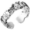 Anillos del Reino Animal Tendencia en Tiktok para Mujer, Anillos Ajustables de Oso y Conejo a la Moda, Nuevos Anillos para Dedo Índice Estilo Ins