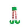 Piernas Creativas Colgantes de Papá Noel Adorno para Coche Atmósfera Navideña Piernas de Elfo Suministros Decorativos Festivos