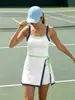 Falda de Tenis con Tira de Bloque de Color Transfronteriza para Mujer, Envoltura Lateral con Encaje, Vestido Deportivo, Mono con Pantalones Cortos de Seguridad Integrados