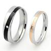 Anéis de Casal Oviello em Aço Bicolor Estilo Coreano com Cravações de Diamante da Moda, Enquanto Durarem os Estoques, Liquidação Especial