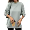 Amazon Europa América E-commerce Transfronteiriço 2026 Outono Inverno Novo Cor Sólida Gola Alta Meio Solta Manga Longa Camiseta Top Feminino