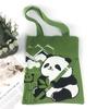 Bolso de mano informal de moda, bolso de mano diario, estilo nacional artístico, bonito panda, de poliéster combinable, para mujer, tejido, regalo de acompañamiento.
