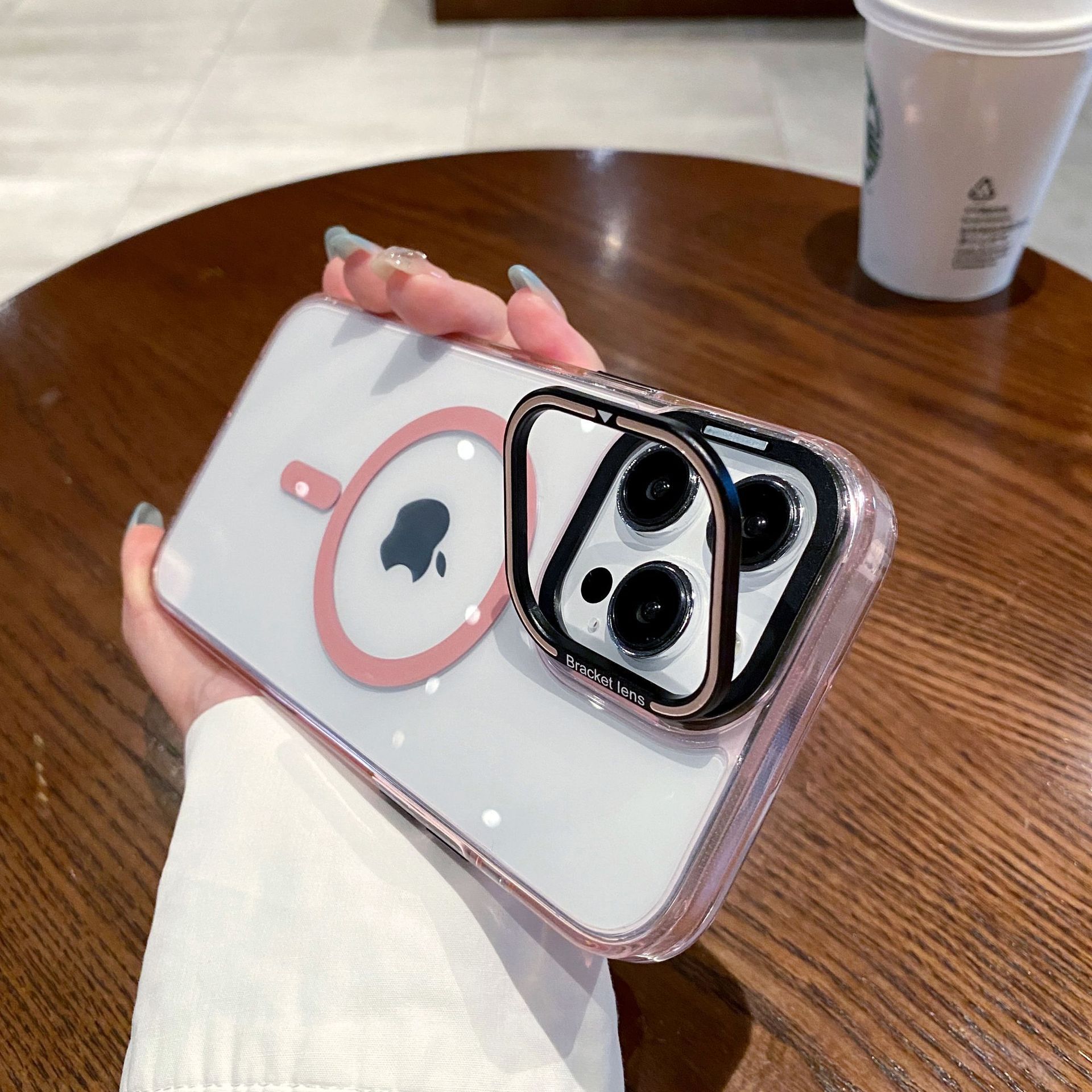 适用苹果15透明磁吸手详情图22