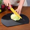 Tabla de cortar semicircular de TPU de doble cara negra, tabla de cortar semicircular antideslizante, tabla de cortar en forma de D resistente al calor, tabla de cortar de cocina de grado alimenticio