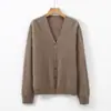 Cardigan de Tricô com Gola de Lã Peluda Novo Outono/Inverno Manga Longa Solto Cor Sólida Pulôver Escovado Suéter de Lã