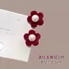 Pasador de Pelo con Lazo de Terciopelo Rojo para Otoño e Invierno, Accesorio para el Cabello para Mujeres, Pinza para Flequillo Lateral, Adorno para el Cabello para Año Nuevo