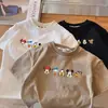 Camiseta de Algodón para Niños Estilo Coreano de Manga Corta Verano Nueva Camiseta Casual con Estampado de Dibujos Animados para Bebés Cuello Redondo Camiseta de Moda