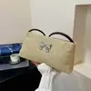 Bolso de Paja Súper Popular para Mujer 2025 Verano Nuevo Estilo Bolso de Hombro Estilo Vacaciones en la Playa Bolso Tejido a Mano