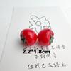 Simulación tridimensional fresa manzana resina accesorios pegamento crema diy funda para teléfono móvil accesorios para el cabello hebilla para zapatos pegatinas para refrigerador pegatinas para aretes