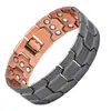 Bestseller transfronteiriço europeu e americano: Pulseira magnética série cobre vermelho antiga, moda vintage, três fileiras de pulseira de casal totalmente magnética removível